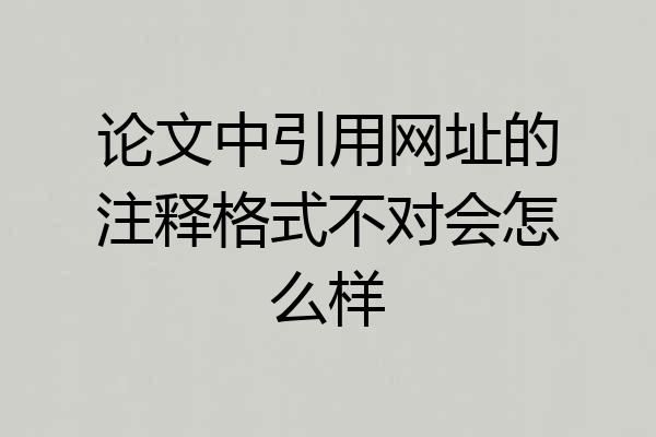论文中引用网址的注释格式不对会怎么样