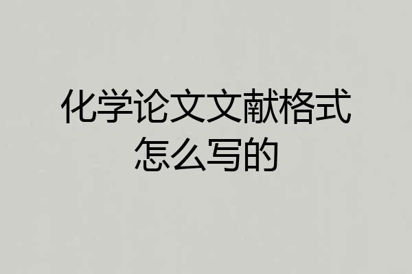 化学论文文献格式怎么写的