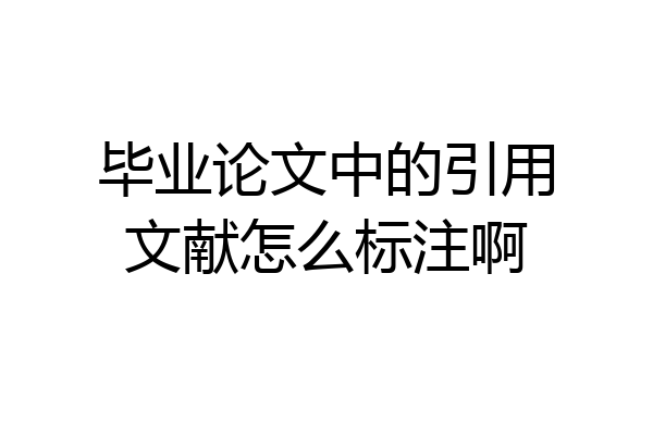 毕业论文中的引用文献怎么标注啊