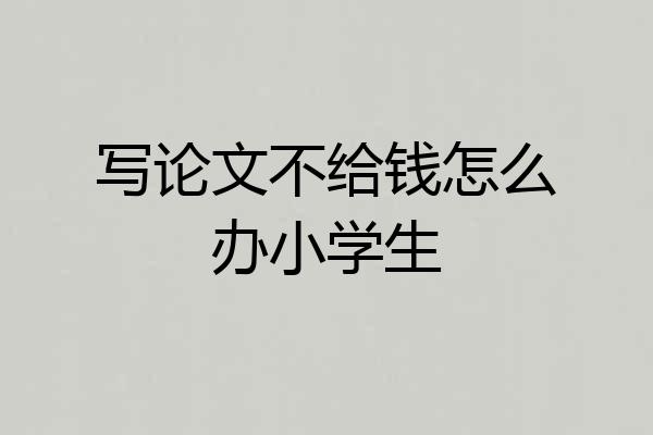 写论文不给钱怎么办小学生