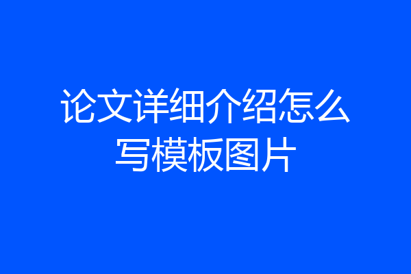 论文详细介绍怎么写模板图片