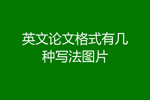 英文论文格式有几种写法图片