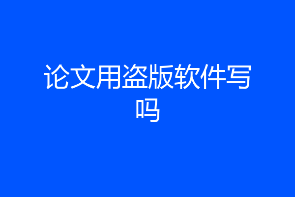 论文用盗版软件写吗