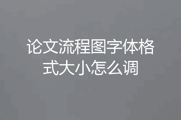 论文流程图字体格式大小怎么调