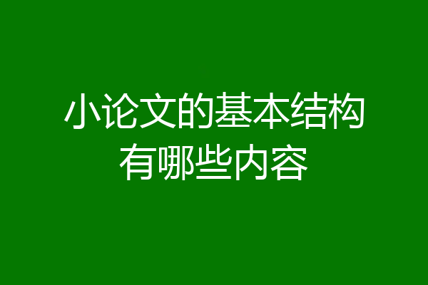 小论文的基本结构有哪些内容