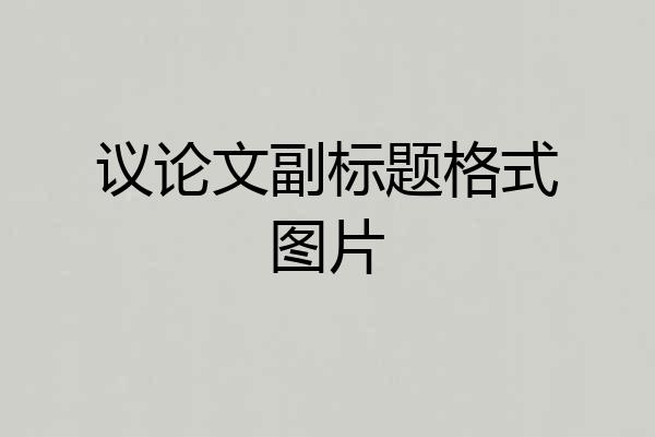 议论文副标题格式图片