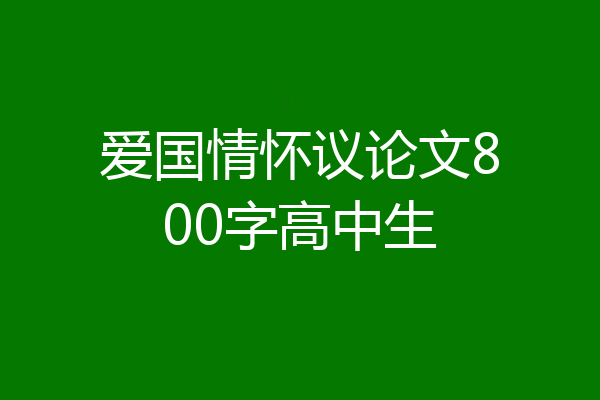 爱国情怀议论文800字高中生