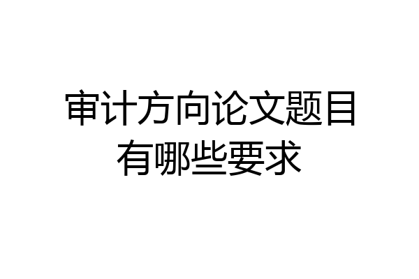审计方向论文题目有哪些要求