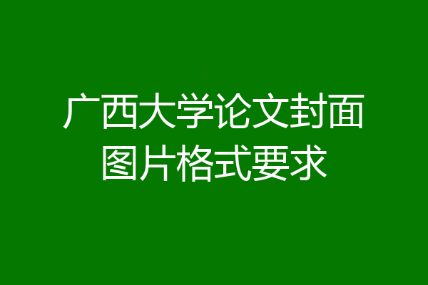 广西大学论文封面图片格式要求