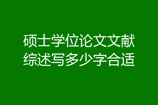 硕士学位论文文献综述写多少字合适