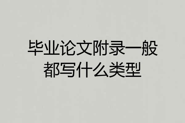 毕业论文附录一般都写什么类型