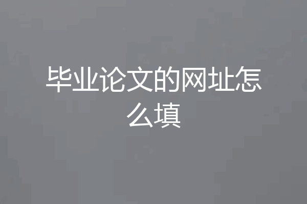 毕业论文的网址怎么填