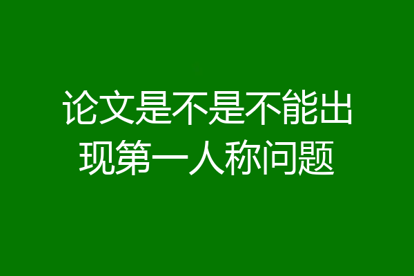 论文是不是不能出现第一人称问题