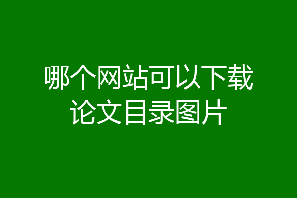 哪个网站可以下载论文目录图片