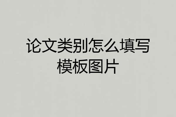 论文类别怎么填写模板图片