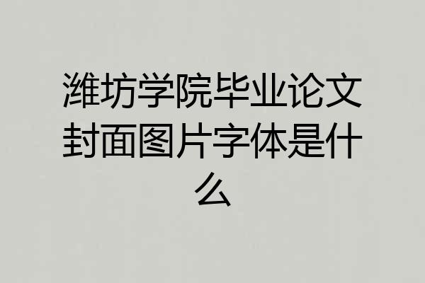 潍坊学院毕业论文封面图片字体是什么