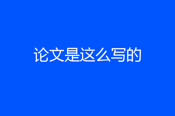 论文是这么写的