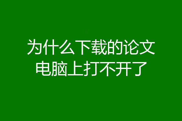 为什么下载的论文电脑上打不开了