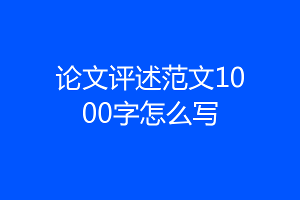 论文评述范文1000字怎么写