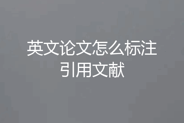 英文论文怎么标注引用文献