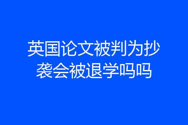 英国论文被判为抄袭会被退学吗吗