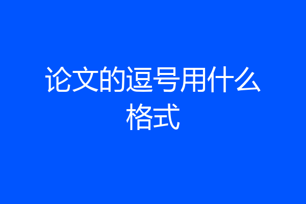 论文的逗号用什么格式