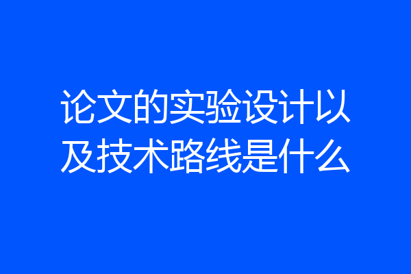 论文的实验设计以及技术路线是什么