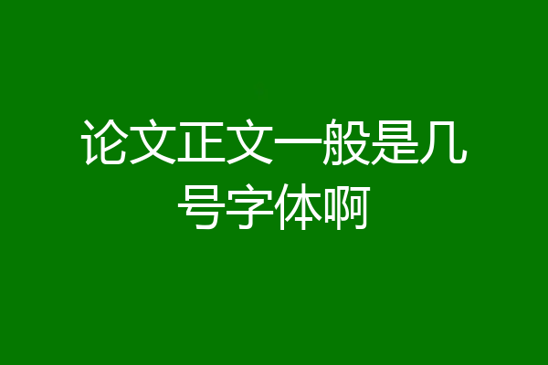 论文正文一般是几号字体啊