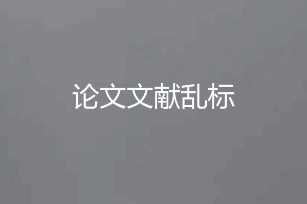 论文文献乱标