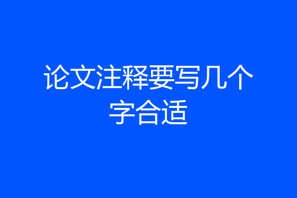 论文注释要写几个字合适