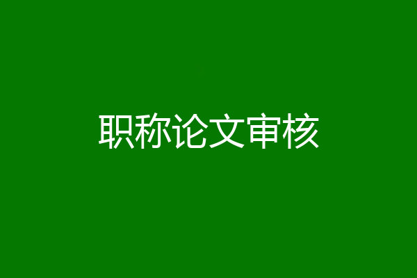 职称论文审核