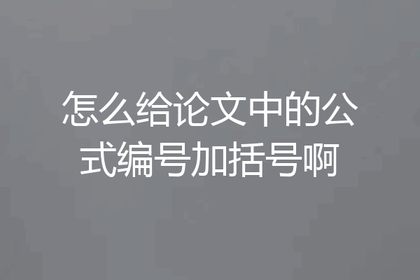 怎么给论文中的公式编号加括号啊