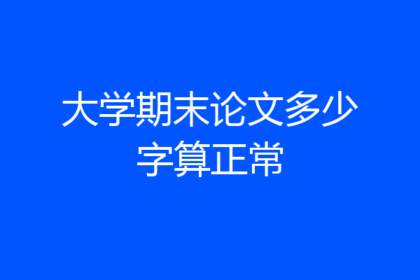 大学期末论文多少字算正常
