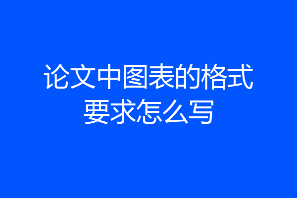 论文中图表的格式要求怎么写