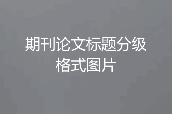 期刊论文标题分级格式图片