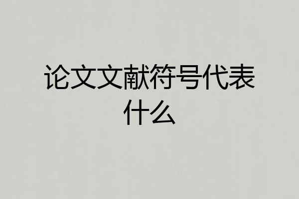 论文文献符号代表什么