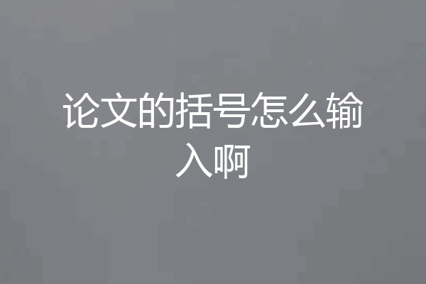 论文的括号怎么输入啊