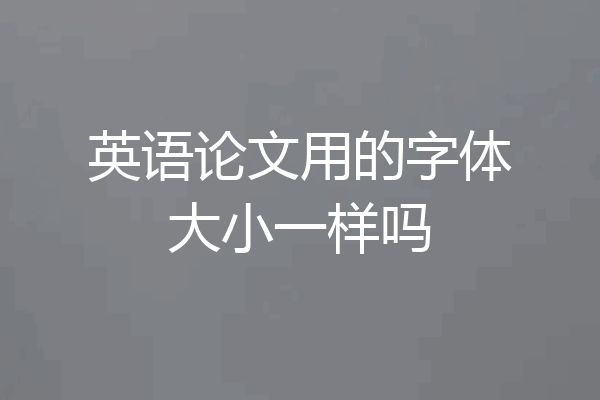 英语论文用的字体大小一样吗