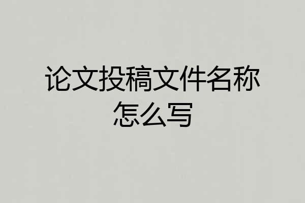 论文投稿文件名称怎么写