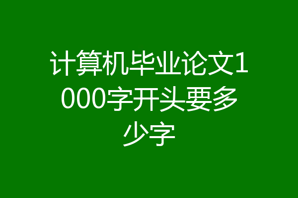 计算机毕业论文1000字开头要多少字