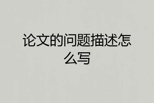 论文的问题描述怎么写
