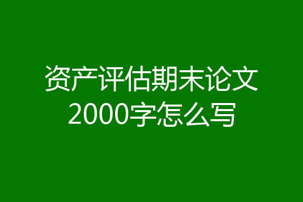 资产评估期末论文2000字怎么写