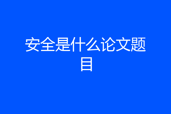 安全是什么论文题目