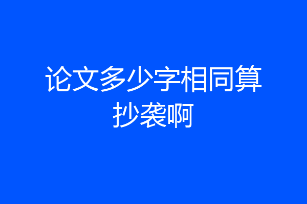 论文多少字相同算抄袭啊