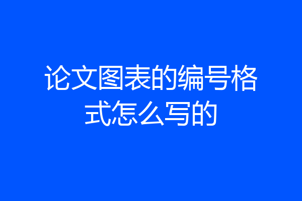 论文图表的编号格式怎么写的