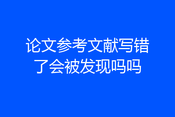论文参考文献写错了会被发现吗吗