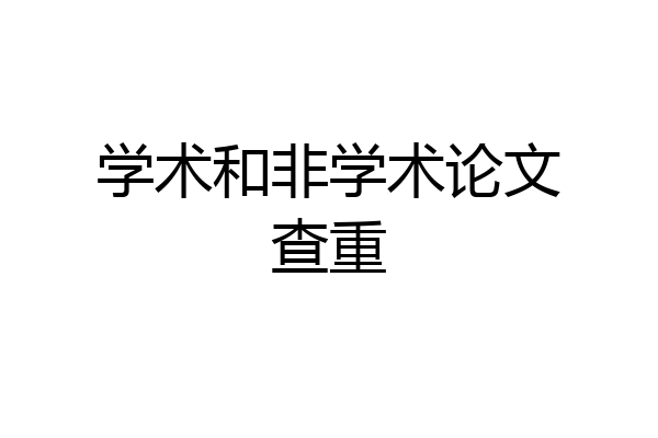 学术和非学术论文查重