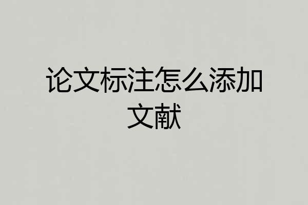 论文标注怎么添加文献