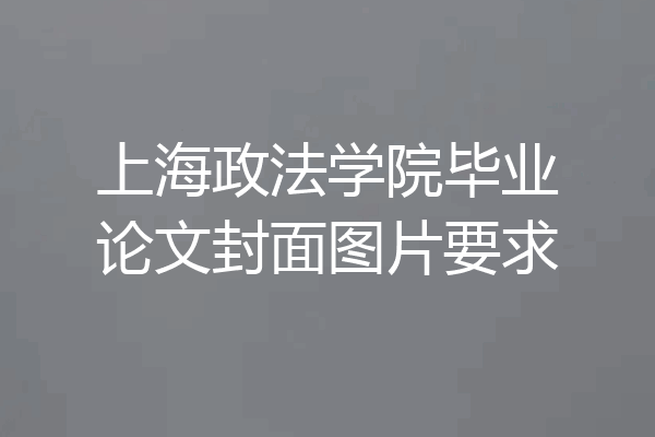 上海政法学院毕业论文封面图片要求