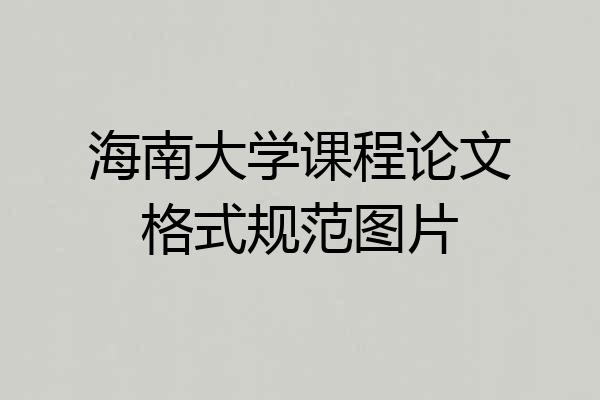 海南大学课程论文格式规范图片